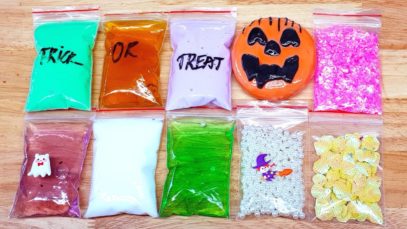 Making Crunchy Slime with Bags and Cracking Clay ! Satisfying Slime ASMR Videos #49 Halloween