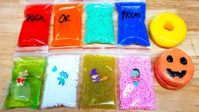 Making Crunchy Slime with Bags and Cracking Clay ! Satisfying Slime ASMR Videos #50 Halloween 2019