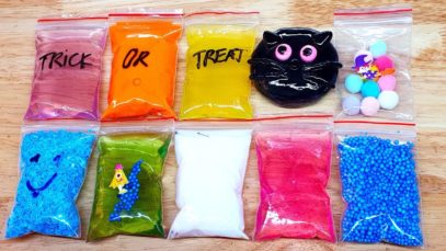 Making Crunchy Slime with Bags and Cracking Clay ! Satisfying Slime ASMR Videos #54 Halloween 2019