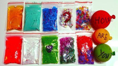 Making Crunchy Slime with Bags and Water Balloons – Satisfying Slime ASMR Videos #24