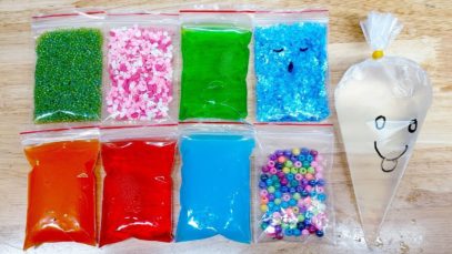 Making Crunchy Slime with Bags ! Satisfying Slime ASMR Videos #60