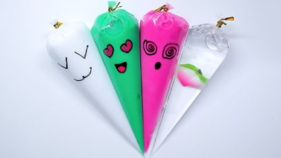 Making Glossy Slime with Funny Piping Bags! Oddly Satisfying Videos Slime ASMR No Talk