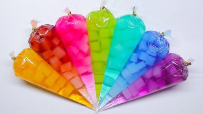 Making JELLY CUBE Slime with Rainbow Piping Bags ? Oddly Satisfying Slime Video ?ASMR️?