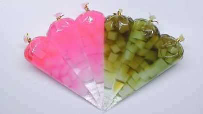 Making Jelly Cube with Piping Bags ? Pink vs Golden ? Oddly Satisfying Slime Video ?ASMR️?