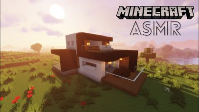 Minecraft ASMR | Building a Mini Modern House w/ Shader/Texture Mod | Ear to ear whispering + rain ☔
