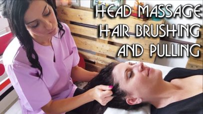 ? Relaxing Face and Head Massage with Hair Brushing and Pulling – ASMR no talking