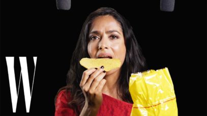 Salma Hayek Explores ASMR with Whispers, Tostadas, and a Paintbrush | W Magazine