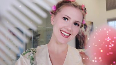 Sleepy Hair and Make Up ? ASMR • WHISPER • Brushing • CURLERS • Blow dryer