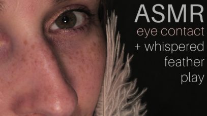 Tingly Visual Feather Play/  Eye contact/ UP CLOSE ASMR Whispering