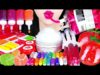 ASMR RAINBOW CAPSULE, STRAWBERRY TANGHULU, RED BOTTLES, COTTON CANDY, GUMMY EATING SOUNDS MUKBANG 먹방