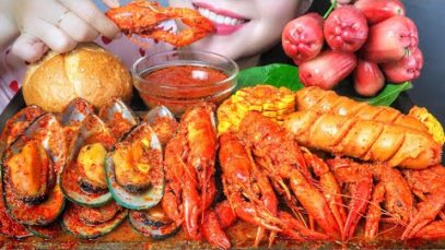 ASMR EATING CRAWFISH X MUSSEL IN CAJUN SAUCE EATING SOUNDS | LINH-ASMR