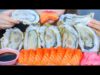 ASMR EATING RAW SALMON X RAW OYSTERS EATING SOUNDS | LINH-ASMR