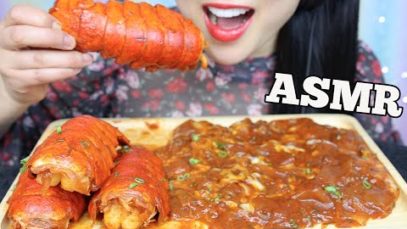 ASMR LOBSTER TAILS + SPICY WIDE GLASS NOODLES (EATING SOUNDS) NO TALKING | SAS-ASMR