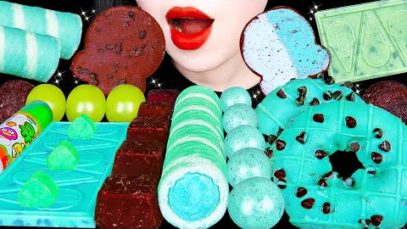 ASMR MINT ICE CREAM, EDIBLE SPRAY, CHOCOLATE MARSHMALLOW 민트초코 디저트 *아이스크림, 먹는 스프레이 EATING SOUNDS 먹방