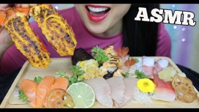 ASMR SASHIMI SUSHI PLATTER *LOBSTER MOTOYAKI (EATING SOUNDS) NO TALKING | SAS-ASMR