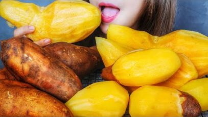 ASMR SOIL GINSENG ( VIETNAMESE GINSENG POTATO ) CRUNCHY EATING SOUNDS | LINH-ASMR