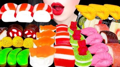 ASMR SUSHI GUMMY JELLY 모듬초밥 SALMON JELLY, JELLY NOODLES, TUNA JELLY, CANDY EATING SOUNDS MUKBANG젤리먹방