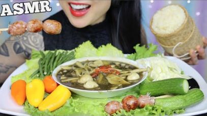 ASMR BAMBOO SOUP แกงหน่อไม้ + FRESH VEGGIES (EATING SOUNDS) NO TALKING | SAS-ASMR