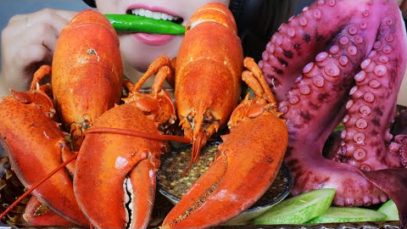 ASMR EATING ALASKA LOBSTERS X OCTOPUS TENTACLES , EATING SOUNDS | LINH-ASMR