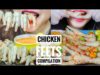 ASMR EATING CHICKEN FEETS COMPILATION , EATING SOUNDS | LINH-ASMR