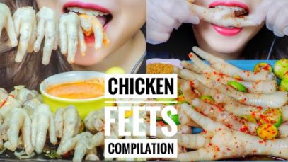 ASMR EATING CHICKEN FEETS COMPILATION , EATING SOUNDS | LINH-ASMR