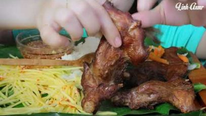ASMR EATING DEEP FRIED RICE MOUSE X MANGO , EATING SOUNDS | LINH-ASMR