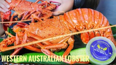 ASMR EATING GIANT WESTERN AUSTRALIAN LOBSTER , EATING SOUNDS | LINH ASMR