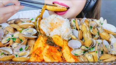 ASMR EATING RICE X STIR FRIED CHIP CHIP CLAMS X KIMCHI EATING SOUNDS | LINH-ASMR