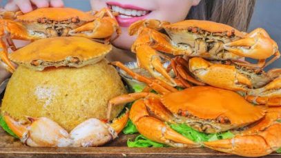 ASMR EATING VIETNAMESE CRAB STICKY RICE X BOILED CRAB , EATING SOUNDS | LINH-ASMR