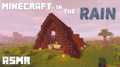 Minecraft ASMR | Building a house in a storm ⛈️ | Rain & Thunder Sounds | A-Frame Build