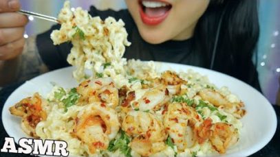 ASMR CREAMY CHEESY SHRIMP PASTA *COOKING (EATING SOUNDS) NO TALKING | SAS-ASMR