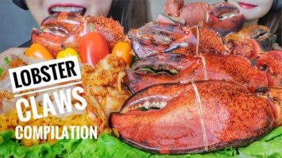 ASMR EATING LOBSTER CLAWS COMLIPATION , EATING SOUNDS | LINH-ASMR