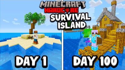 I Survived 100 Days on a SURVIVAL ISLAND in Minecraft Hardcore…