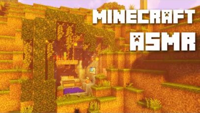 Minecraft ASMR | Building a Secret Cliffside Base ? | Minecraft music ?