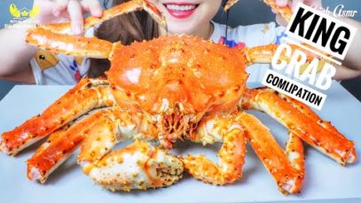 ASMR EATING KING CRAB COMLIPATION , EATING SOUNDS LINH ASMR