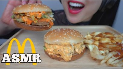 ASMR McDonald’s GHOST PEPPPER HABANERO McChicken + POUTINE (EATING SOUNDS) NO TALKING | SAS-ASMR