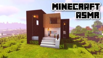 Minecraft ASMR | Building a simple, two story modern house ⛏️ Soft whispering