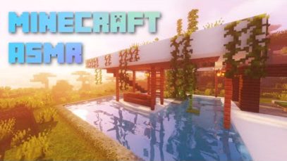 Minecraft ASMR | Modern Nature Retreat Build ? (with secret underwater room!)
