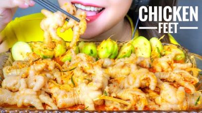 ASMR BONELESS CHICKEN FEET X THAILAND CHILI SAUCE , EATING SOUNDS | LINH-ASMR