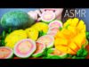ASMR FRUITS PLATTER (YELLOW WATER MELON, MANGO, GUAVA) EATING SOUNDS | LINH-ASMR