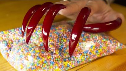 ASMR RED Long Nails sound tapping triggers