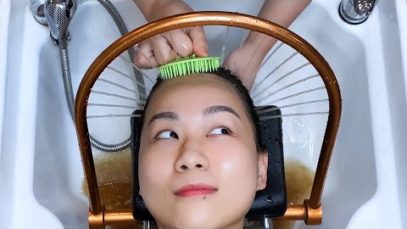 ASMR 중국 고법 쌀뜨물 헤어스파, 야오족 건강한 머리결의 비법