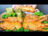 ASMR BÁNH GIÒ TÔM ( Pyramidal rice dumpling ) X GREEN LOBSTER EATING SOUNDS | LINH-ASMR