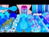 ASMR BLUE FOOD 하늘색 음식먹방 EDIBLE SPOONS, UFO CANDY, JELLY NOODLES, BLUE NERDS ROPE JELLY EATING SOUNDS