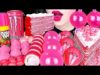ASMR PINK FOOD 핑크색 먹방 PINK CREPE CAKE, PEACH TIKTOK JELLY, ICE CREAM 크레이프 케이크, 아이스크림, 틱톡젤리 MUKBANG