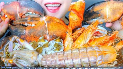 ASMR SAEFOOD PLATTER (MANTIS SHRIMP, LOBSTER CLAW, SWEET SNAIL ,SHRIMPS) EATING SOUNDS | LINH-ASMR