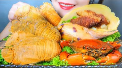 ASMR SEAFOOD PLATER CRAB MELO MELO SNAIL SLIPPER LOBSTER , EATING SOUNDS | LINH-ASMR