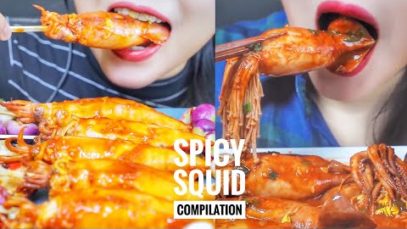 ASMR SPICY SQUIDS COMPILATIONS EXTREME EATING SOUNDS | LINH-ASMR