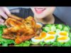 ASMR WOOD-FIRED CHICKEN AND SOFT-BOILED EGGS , EATING SOUNDS | LINH-ASMR