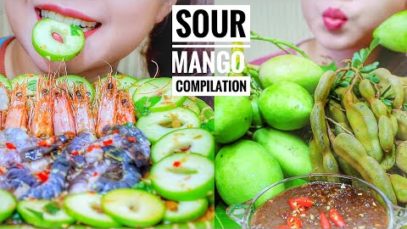 ASMR SOUR MANGO COMPILATION , EXTREME CRUNCHY , EATING SOUNDS | LINH-ASMR